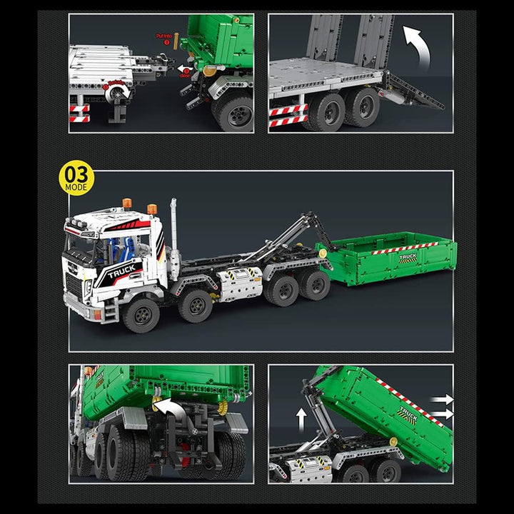 DOYAY Technik LKW Mit Anhänger, 2950 Teile Technik Truck Ferngesteuert Auto mit Motoren, Technik Dum