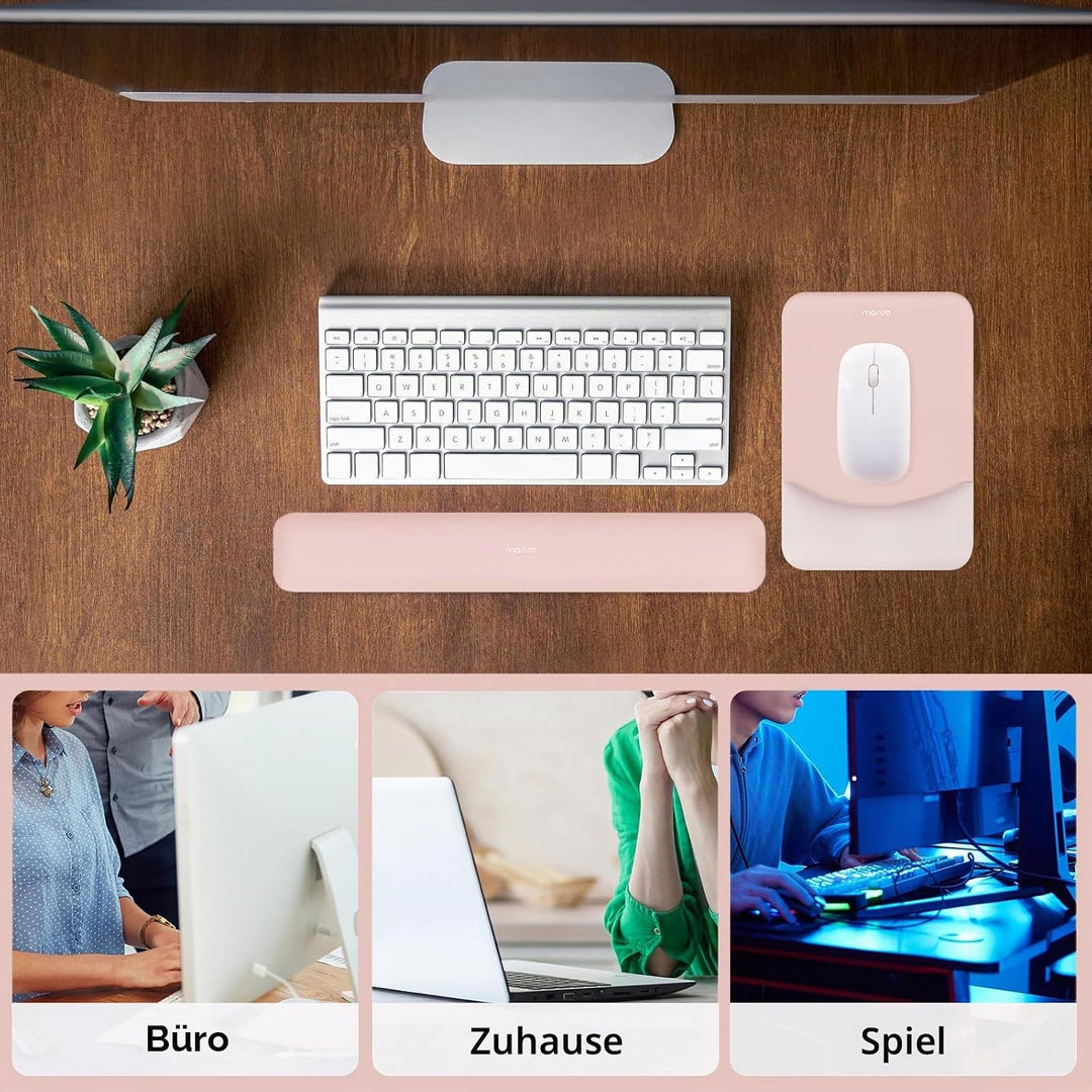 MOSISO Handgelenkstütze für Mauspad&amp;Tastatur Set, Rechteckig Ergonomisch Mauspad Rutschfest Basis Ho