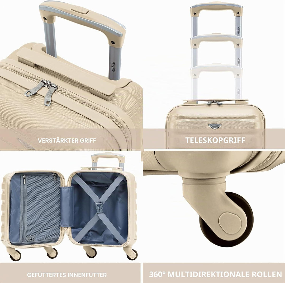 Flight Knight Leichte 4-Rad-abs-hartschalenkoffer Handgepack, Zugelassen Fur Uber 100 Fluggesellscha