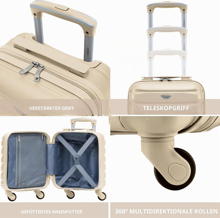 Flight Knight Leichte 4-Rad-abs-hartschalenkoffer Handgepack, Zugelassen Fur Uber 100 Fluggesellscha