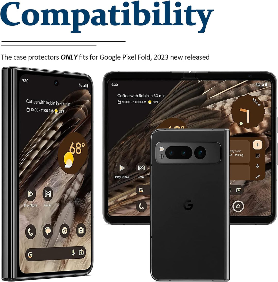 Miimall Kompatibel mit Google Pixel Fold Hülle mit Displayschutz+Scharnierschutz [Farbiger Streifen]