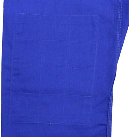 S.B.J - Sportland Baumwollhose/Kampfsporthose/Judohose blau mit Knieverstärkung 190 Blau, 190 Blau