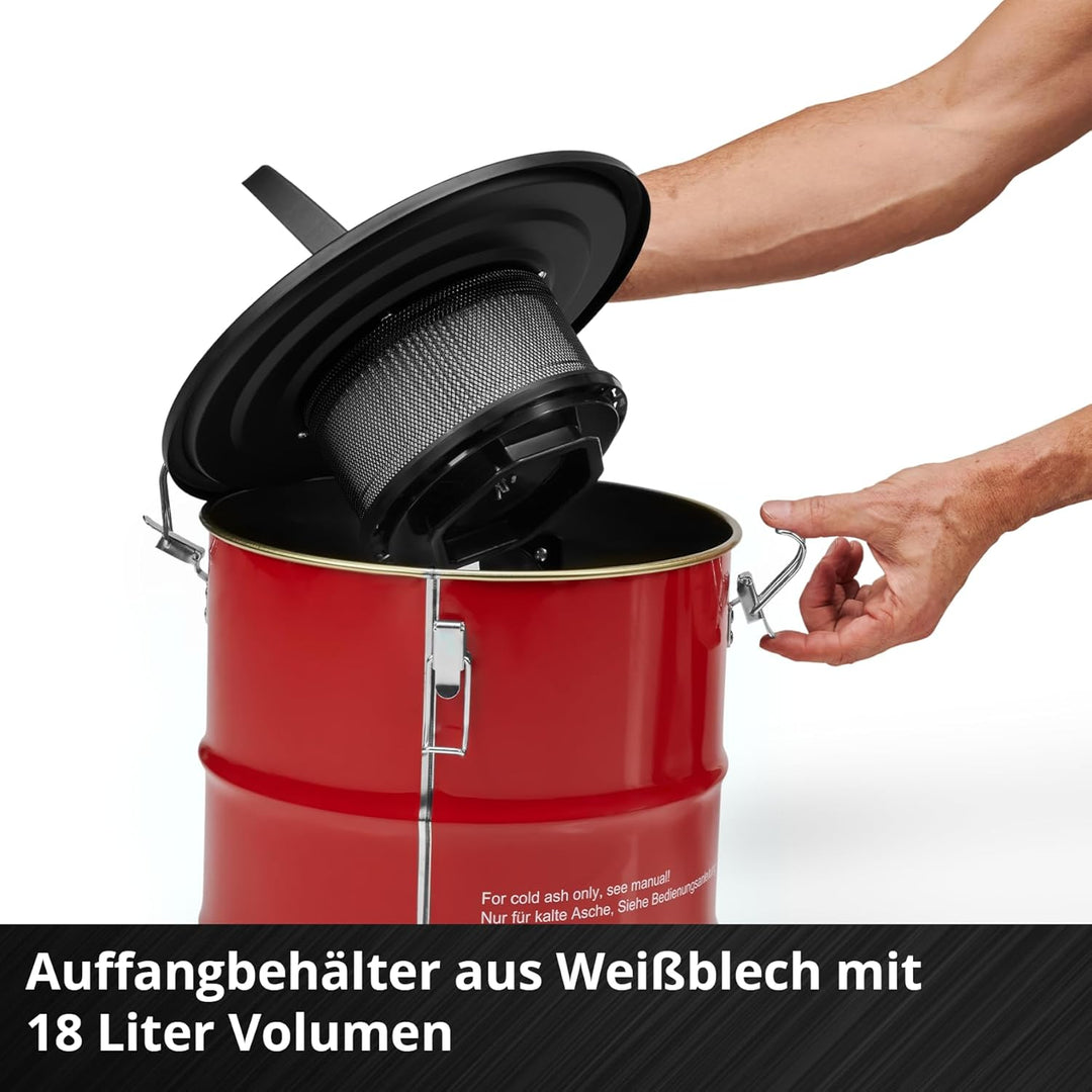 Einhell Aschesauger TC-AV 1830 D (800 W, 170 mbar Saugleistung, 18 L Auffangbehälter, Filtersystem,