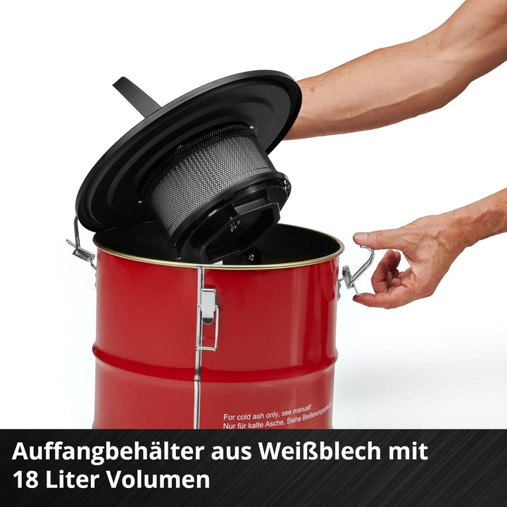 Einhell Aschesauger TC-AV 1830 D (800 W, 170 mbar Saugleistung, 18 L Auffangbehälter, Filtersystem,