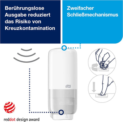 Tork Sensor Seifenspender Wandmontage für Schaumseife und Schaum-Händedesinfektion, Elevation - 5616