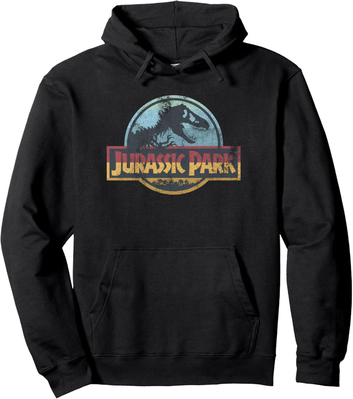 Jurassic Park Regenbogen-Logo im Used-Look Pullover Hoodie