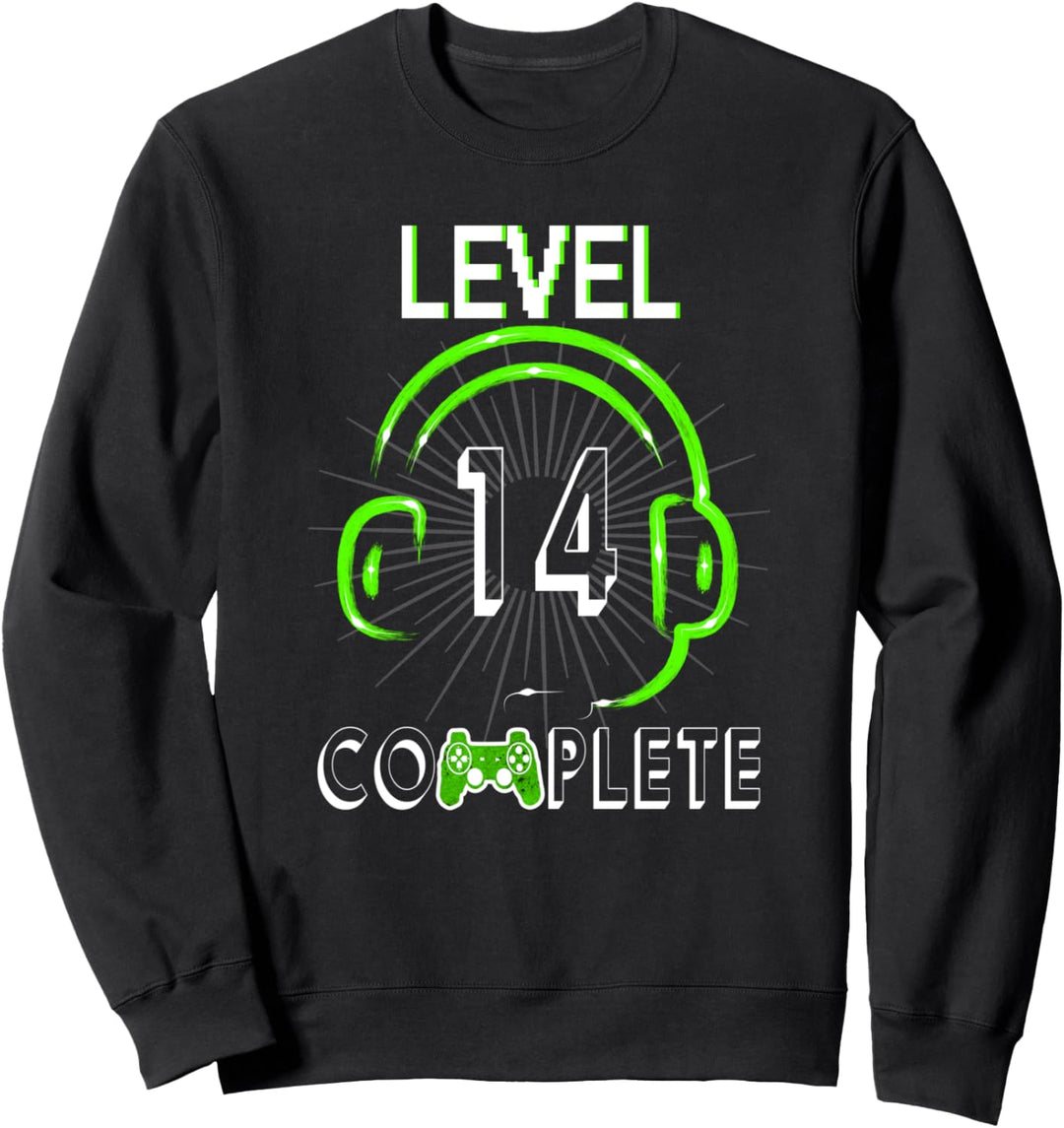 14.Geburtstag Level Complete 14 Jahre Jungen Herren Gamer Sweatshirt
