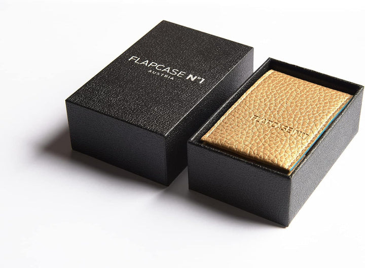 FLAPCASE N°1 • Gold ONE • Designer Zigarettenetui, Made in Austria, Leder vegan Zigarettenbox für 19