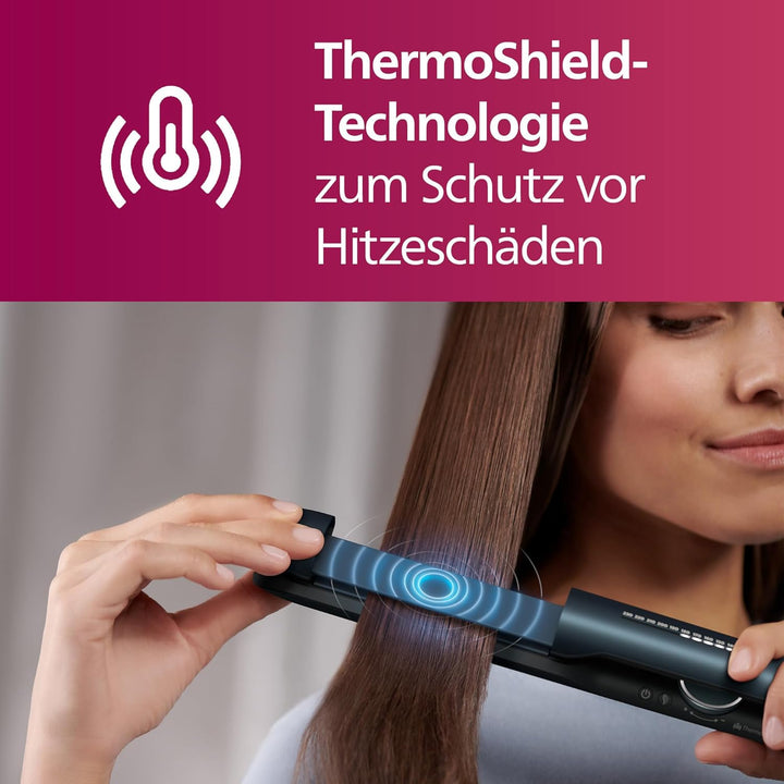 Philips Haarglätter Der 7000er Serie Mit ThermoShield Technologie, [Modell BHS732/00] Blau BHS732/00