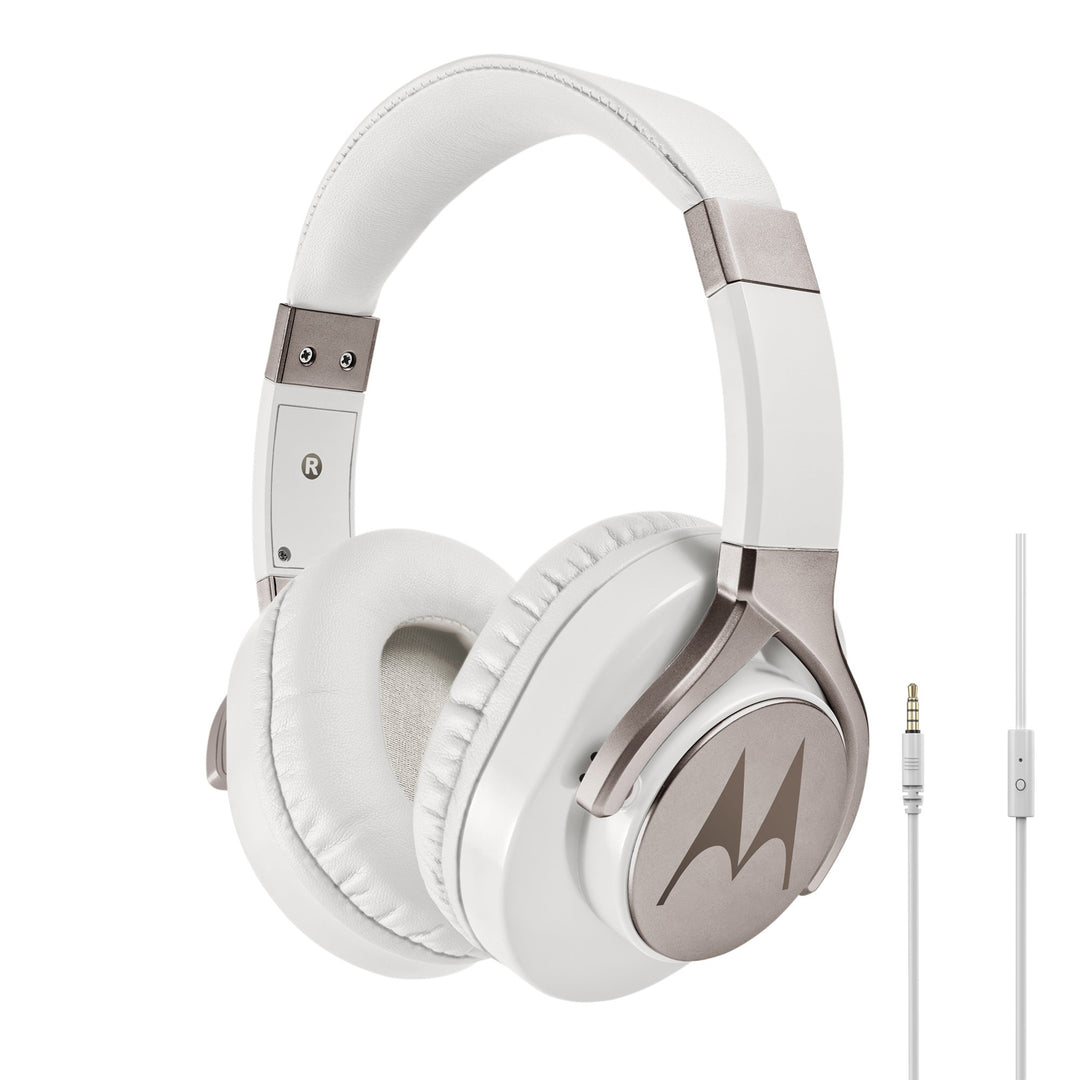 Motorola Lifestyle Pulse Max - Wired Over-Ear Stereo Kopfhörer, Weiss, Weiss