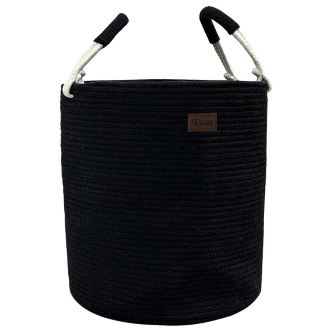 Wäschekorb aus Baumwolle 40 L Wäschesammler Aufbewahrungskorb, Baumwollseil mit Griff, Kordelzug, Wä