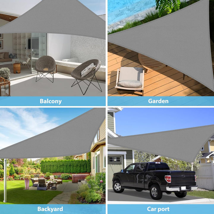 Sonnensegel Dreieckig, 3x3x3m, Sonnenschutz Wasserdicht Windschutz UV Schutz 99% Sunsegel mit Ösen S