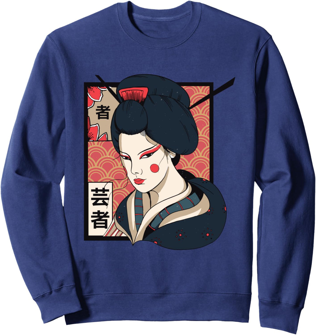 Traditionelle japanische Geisha | Kunstdruck Stil Japan Sweatshirt