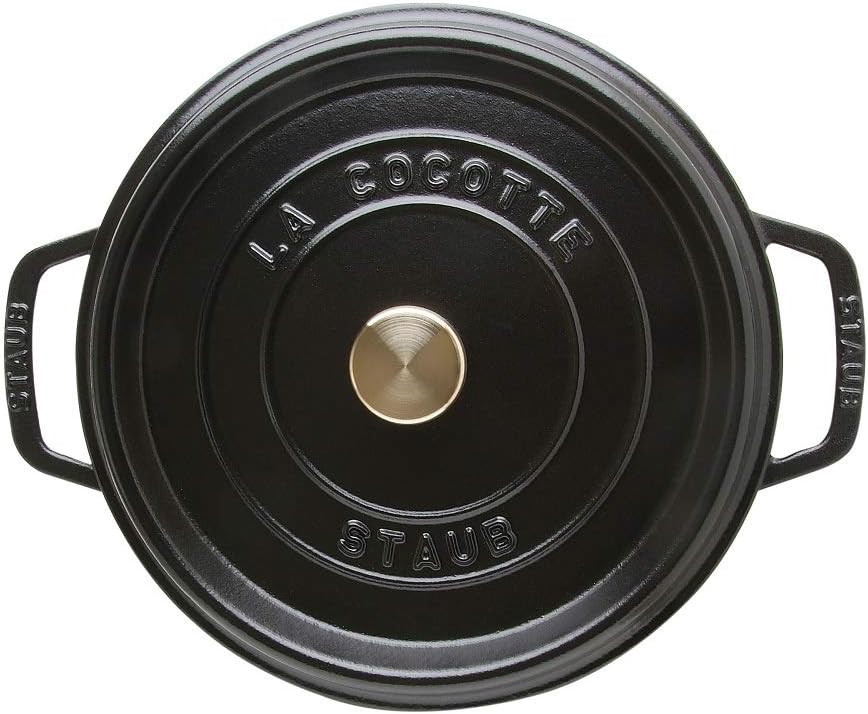 STAUB Gusseisen Bräter/Cocotte, Rund 24 cm, 3,8 L, Aromaregen Funktion, Für alle Herdarten geeignet,