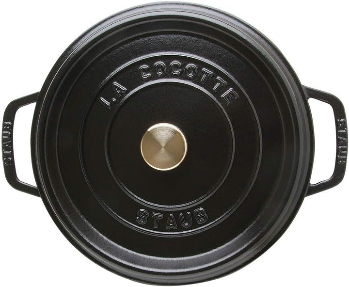 STAUB Gusseisen Bräter/Cocotte, Rund 24 cm, 3,8 L, Aromaregen Funktion, Für alle Herdarten geeignet,