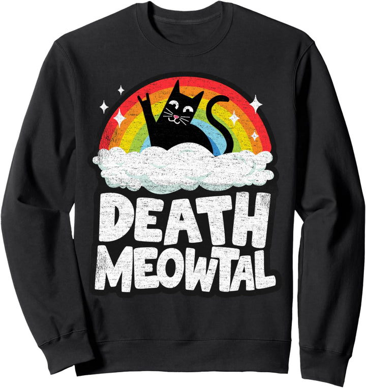 Retro Regenbogen Katzen Lustig Death Metal Death Meowtal Katze Sweatshirt