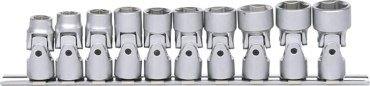 KS Tools 917.3940 3/8" CLASSIC Sechskant-Stecknuss-Satz mit Gelenk, 10-tlg.10-19mm
