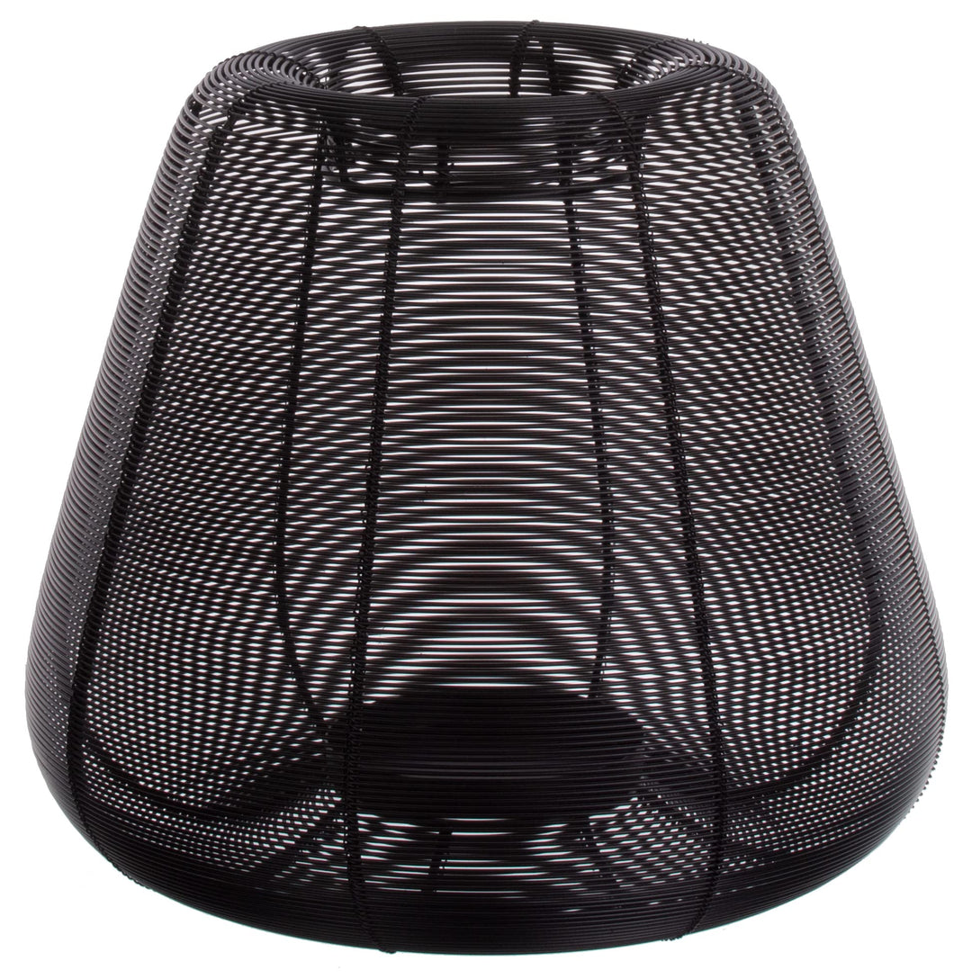 Brandsseller Windlicht Ø33 x H31 cm Metall Draht Gitter Design Schwarz Kerzenständer Laterne Indoor-