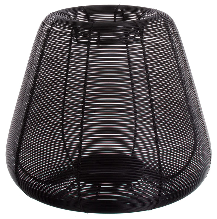 Brandsseller Windlicht Ø33 x H31 cm Metall Draht Gitter Design Schwarz Kerzenständer Laterne Indoor-