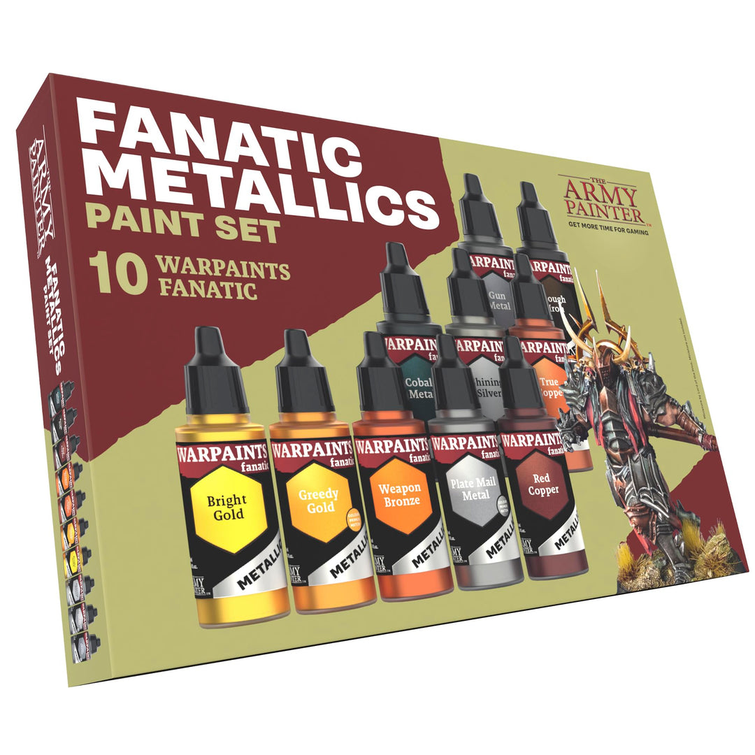 The Army Painter Warpaints Fanatic: Metallics Miniature Paint Set, 10 Acryl-Metallic-Farben 18ml ink