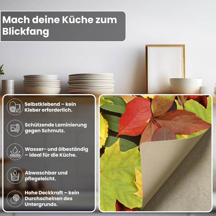 DIMEX Küchenrückwand Folie selbstklebend BLÄTTER | Klebefolie - Dekofolie - Spritzschutz für Küche |