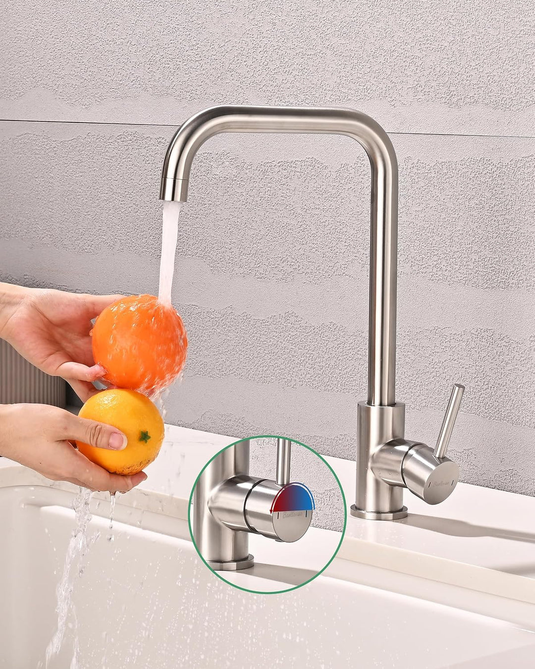 Niederdruck Armatur Küche, 360 ° Drehbare Wasserhahn Küche | Spültischarmatur für Boiler, Untertisch