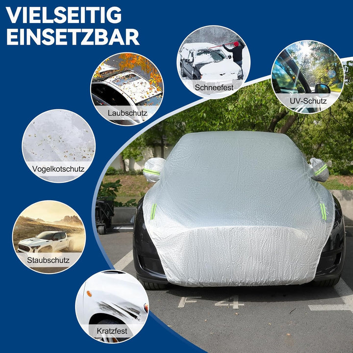 Halbgarage für Auto Abdeckplane, Regen Schnee UV-Schutz Staubdicht Autoabdeckung Limousine SUV Halbe