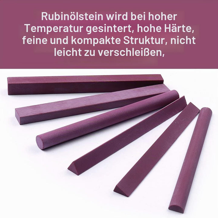 ATOPLEE Schleifstein / Abziehstein / Stichel / Schleifwerkzeug, Körnung 3000#, Rubin, 6 Stück in 6 F
