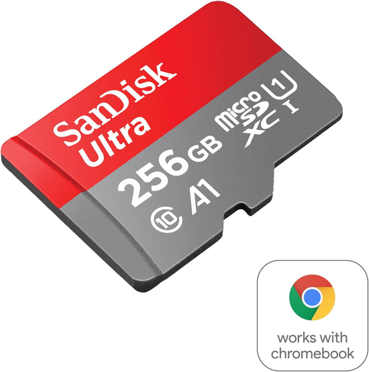 SanDisk Ultra 256 GB microSDXC UHS-I-Karte für Chromebook mit SD-Adapter (Für Smartphones und Tablet