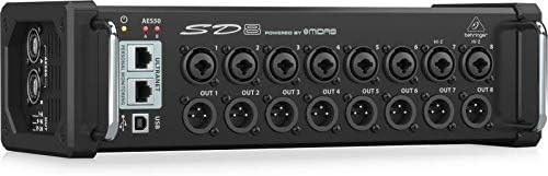 Behringer SD8 I/O Stage Box mit 8 fernsteuerbaren Midas-Vorverstärkern, 8 Ausgängen, AES50-Netzwerk