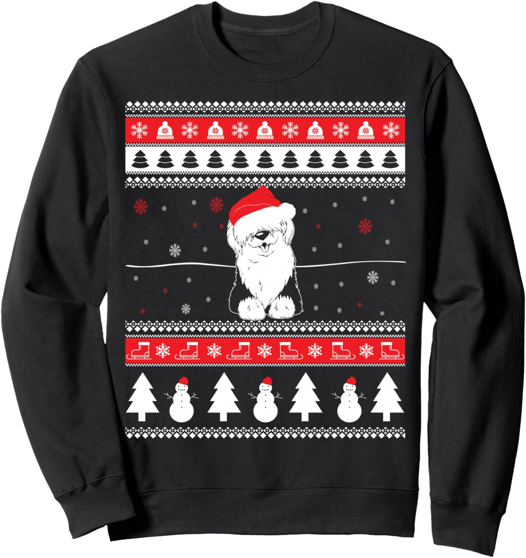 Weihnachten Bobtail Hund Sweatshirt