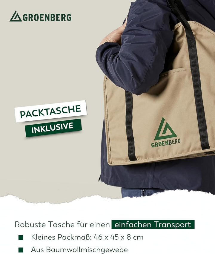 Groenberg Katla Mobiler Faltbarer Camping Holzkohl Grill zum Mitehmen, inklusive Tragetasche, Grösse