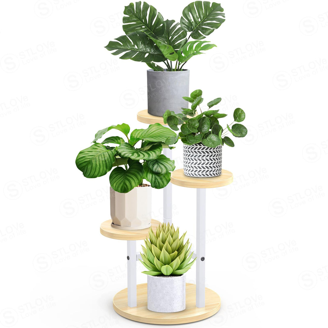 Pflanzenregal, STLOVe® Blumenständer, 3 Etagen Blumenregal, Pflanzenständer, Blumentreppe für Zimmer