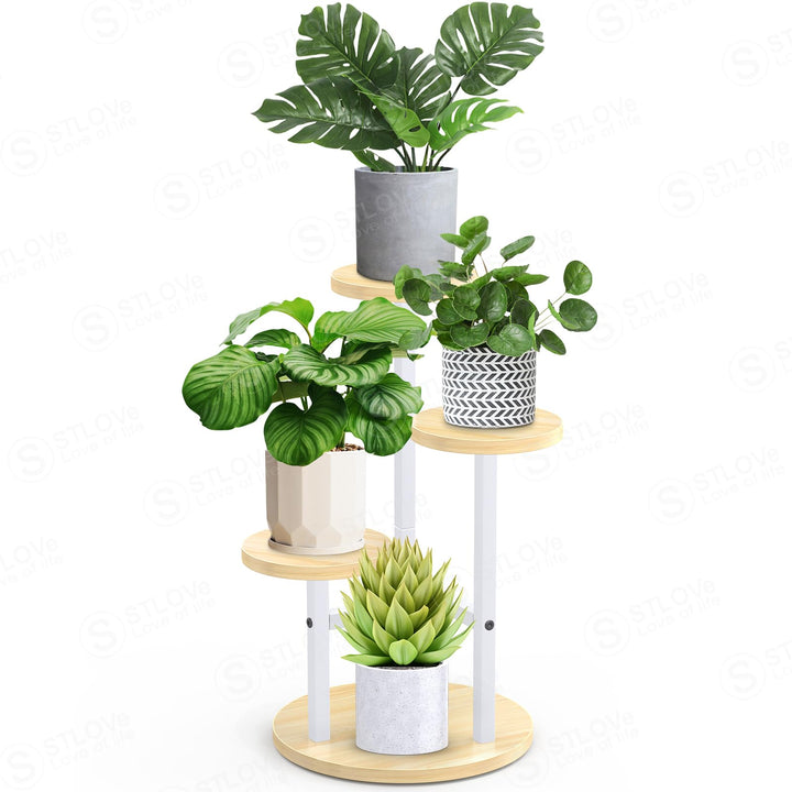 Pflanzenregal, STLOVe® Blumenständer, 3 Etagen Blumenregal, Pflanzenständer, Blumentreppe für Zimmer