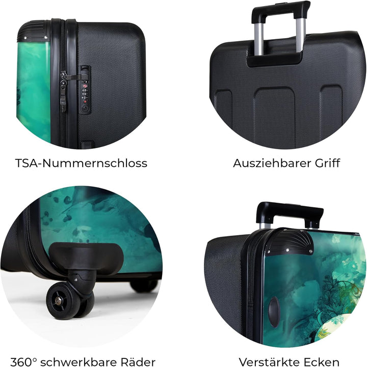 NoBoringSuitcases.com® Koffer XL Gross 77x51.5x28 cm Reisekoffer mit 4 Rollen Leicht Trolley Hartsch
