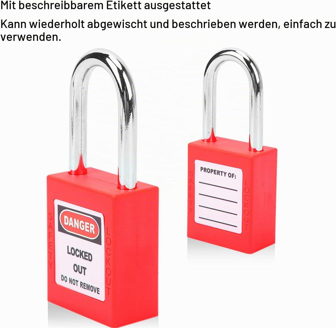 Lockout Tagout-Schlösser 5 Sätze Sicherheitsvorhängeschloss Vorhängeschloss Klein mit 2 Schlüssel LO