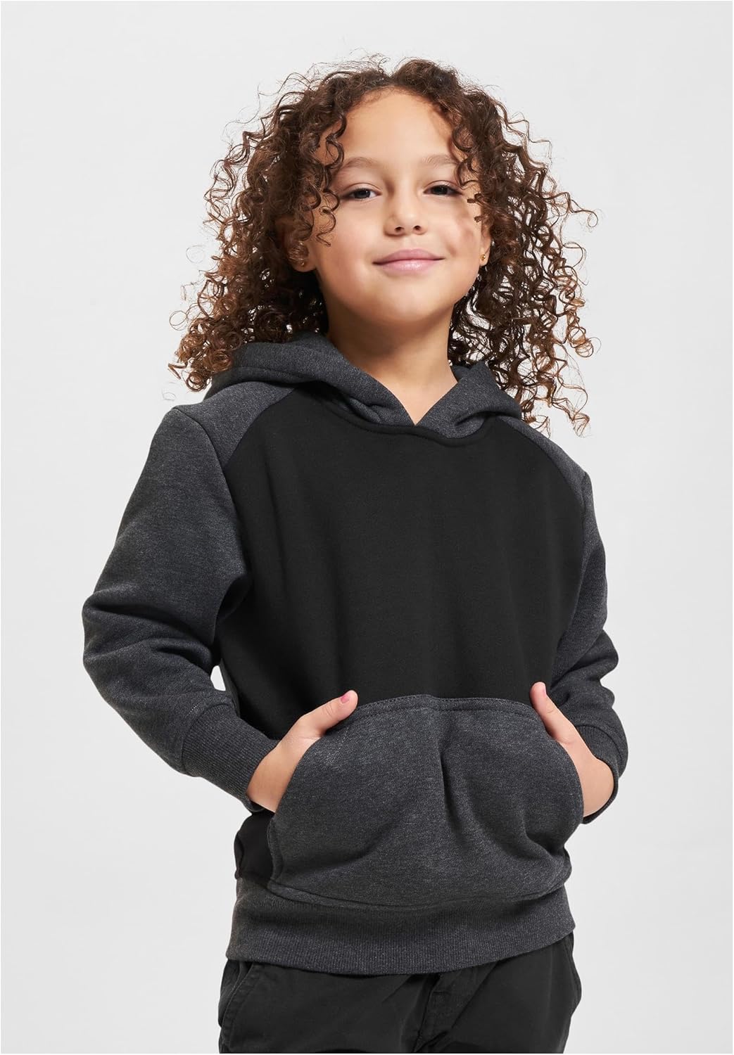 Urban Classics Herren Boys 2-Tone Fake Raglan Hoody M Black/Charcoal, M Black/Charcoal