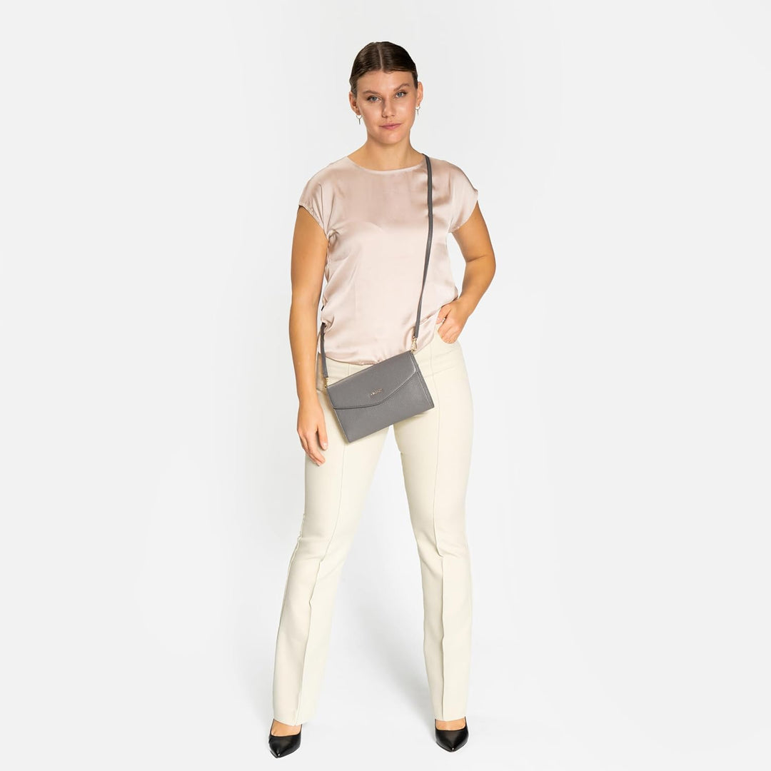 Lazarotti Bologna Leder Handtasche Damen | abnehm- & längenverstellbarer Schulterriemen | mittelgros
