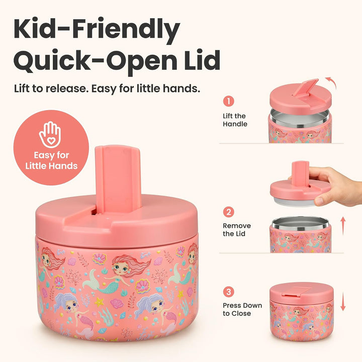 Itslife Thermobehälter für Essen 350ml Edelstahl Warmhaltebebehälter, Kinder auslaufsicherer Lunchbe