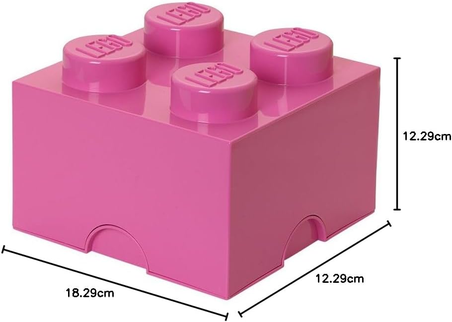 LEGO Aufbewahrungsstein, 4 Noppen, Stapelbare Aufbewahrungsbox, 5,7 l, rosa Bright Purple, Bright Pu