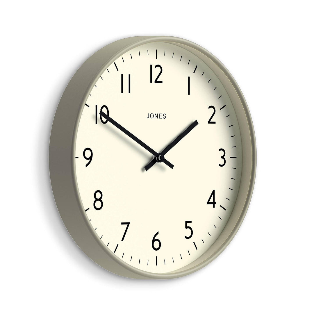 JONES CLOCKS® Studio Uhr | Moderne runde wanduhr | 30cm | Grau | Leicht lesbare Zahlen | Vielseitige