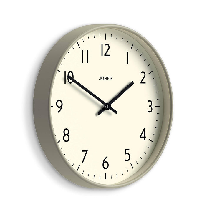 JONES CLOCKS® Studio Uhr | Moderne runde wanduhr | 30cm | Grau | Leicht lesbare Zahlen | Vielseitige