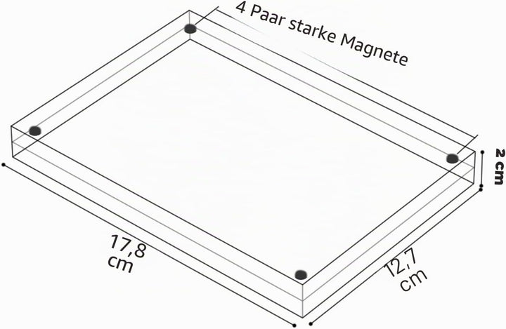 AMEITECH 13x18 cm Acryl-Fotorahmen, Magnetische Bilderrahmen, 10 + 10 MM Dicke Ständer in Schreibtis