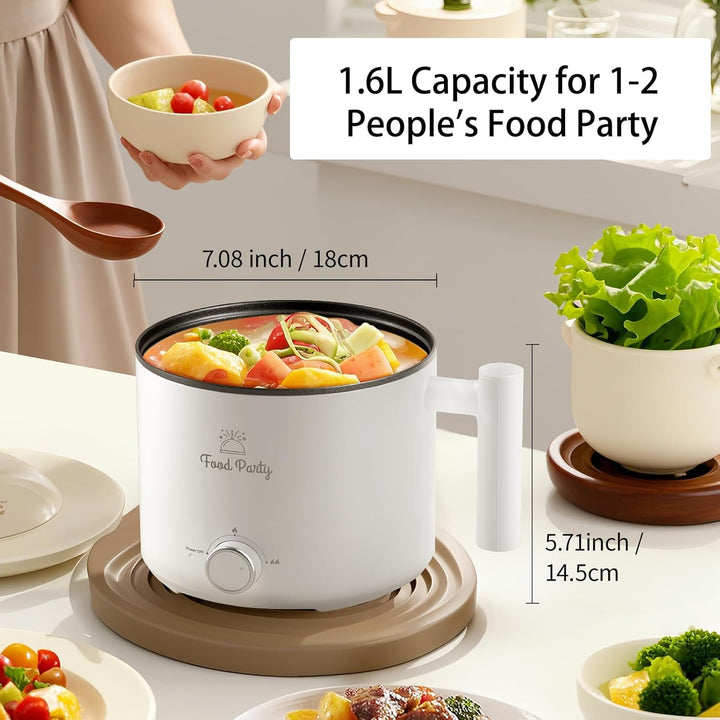 Food Party Hot Pot Elektrisch Hotpot Topf 1,8L Elektrischer Kochtopf 220V Nudelkocher Elektropfanne
