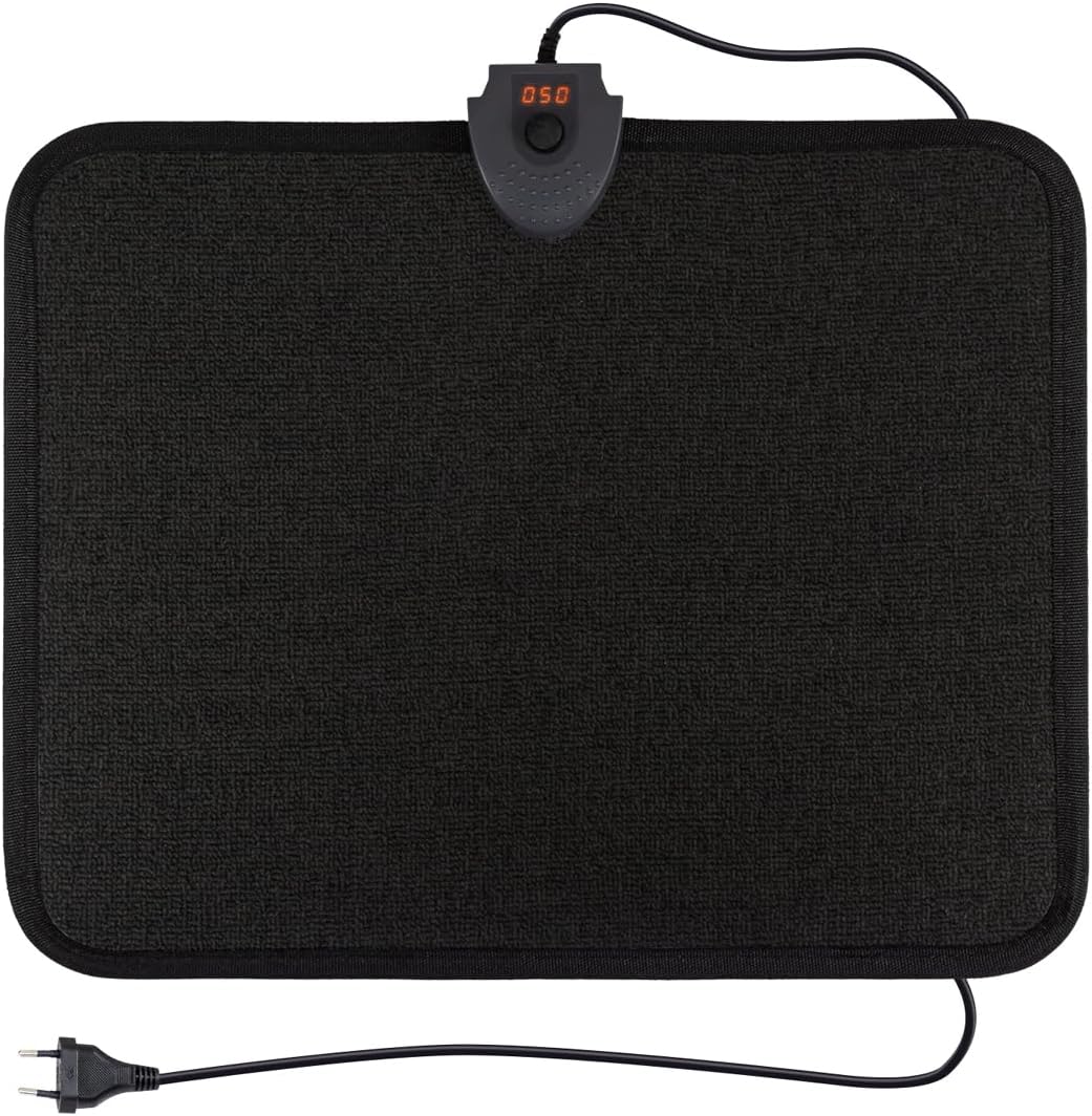 Mi-Heat Infrarot Heizteppich 40x50cm Fussschalter Thermostat 4 Heizstufen bis 60°C Temperatur fester