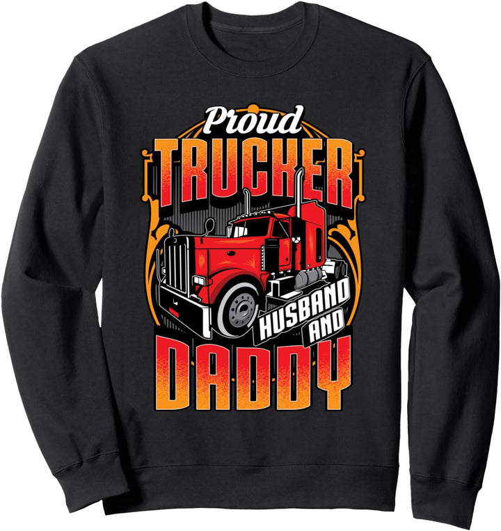 Proud Trucker Ehemann Daddy Grafik für LKW-Fahrer Geschenk Sweatshirt