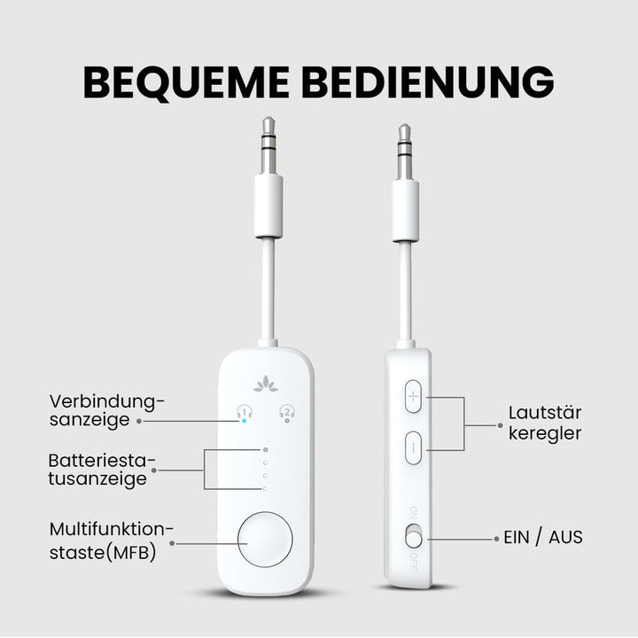 Avantree Relay - Premium Flugzeug Bluetooth 5.3 Adapter für alle Kopfhörer, apt-X geringe Latenz, un