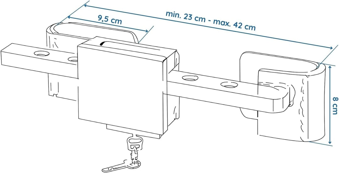 Preiswert&Gut 2 x Containerschloss ausziehbar 23–42 cm Container Schloss gehärtetem Stahl für Contai