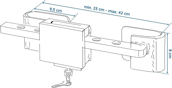Preiswert&Gut 2 x Containerschloss ausziehbar 23–42 cm Container Schloss gehärtetem Stahl für Contai