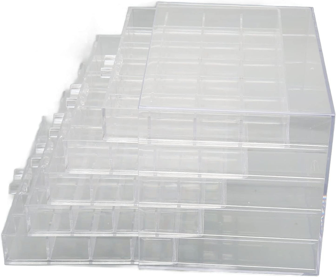 Transparente Aufbewahrungsbox mit 120 Fächern, 5 Lagen, mit herausnehmbaren Schubladen, geeignet für